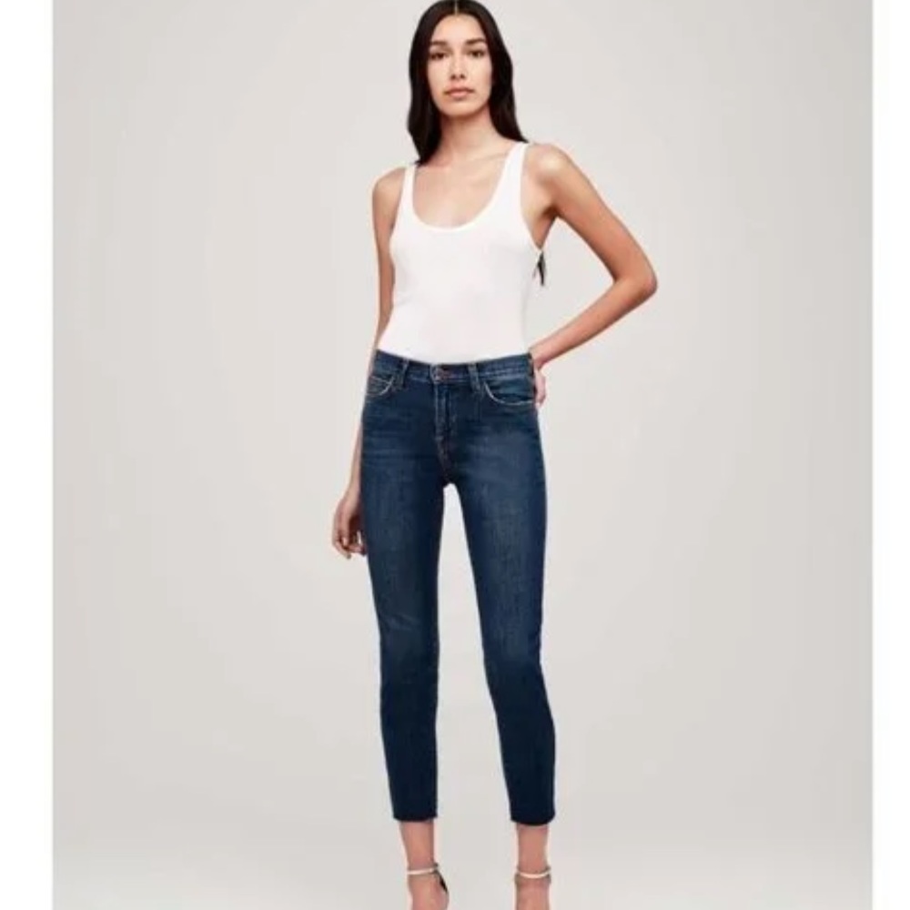 L’AGENCE El Matador High Rise Slim Raw Hem Crop Jeans